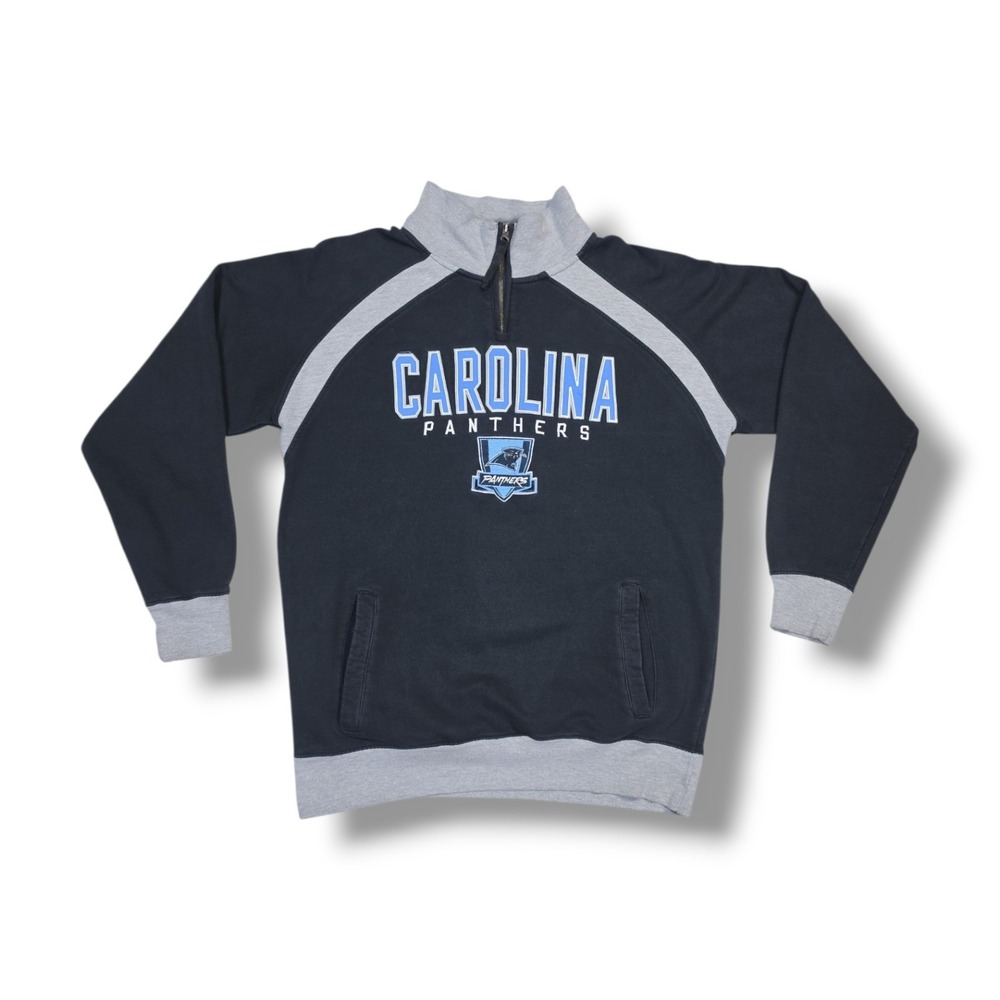 Carolina Panthers 1/4 Zip Pullover Black NFL G-III Sweatshirt Men's L